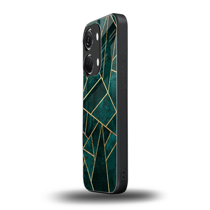 Emerald Geometry oneplus nord 3 mobile cover | shockproof glass phone case