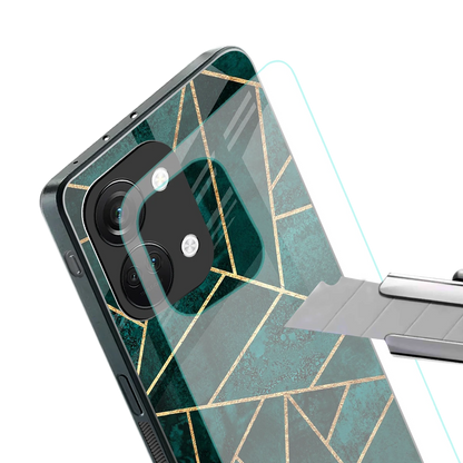 Emerald Geometry stylish phone case for oneplus nord 3 | glossy glass and slim fit