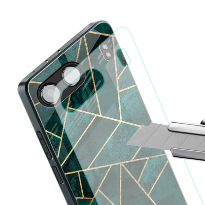 Emerald Geometry stylish phone case for oneplus nord 4 | glossy glass and slim fit