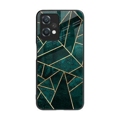 Emerald Geometry back phone cover | glass case for oneplus nord ce 2 lite