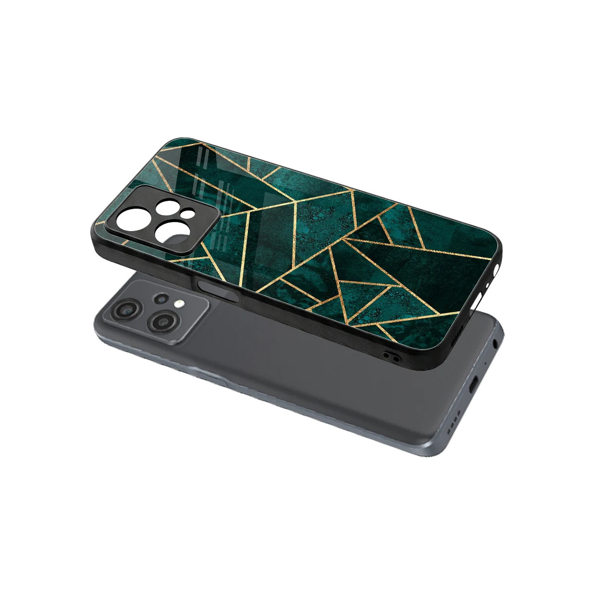 Emerald Geometry sleek oneplus nord ce 2 lite cover with tempered glass back and TPU edges
