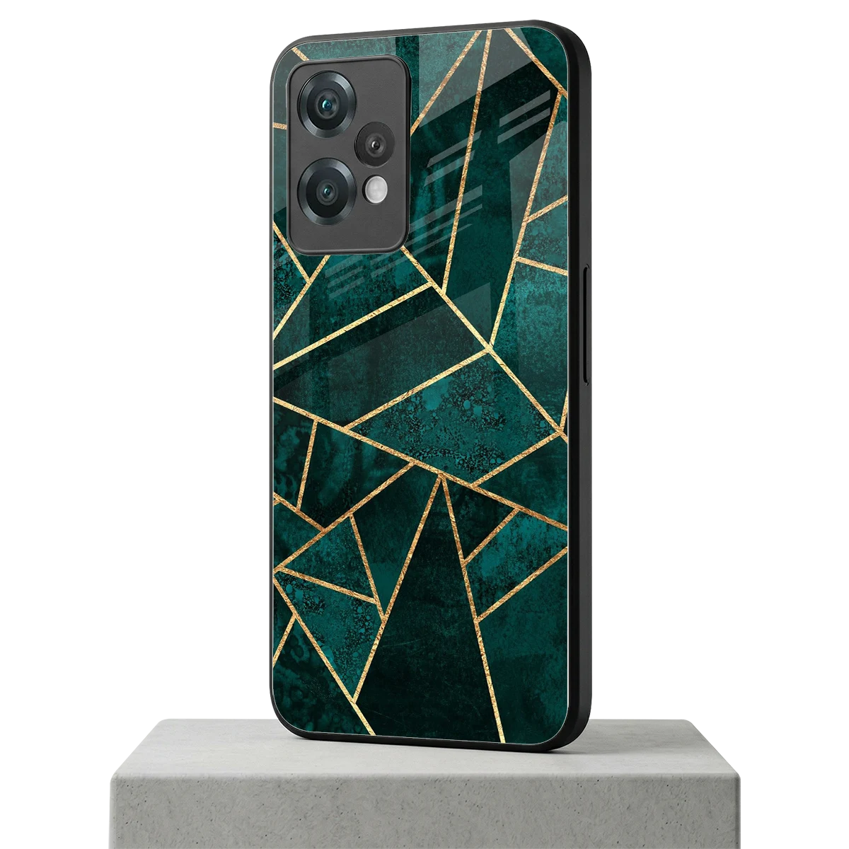 Emerald Geometry oneplus nord ce 2 lite mobile cover | shockproof glass phone case