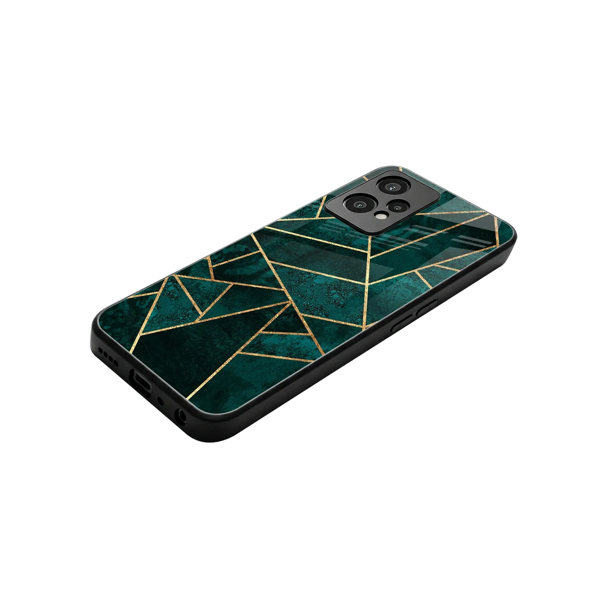 Emerald Geometry stylish phone case for oneplus nord ce 2 lite | glossy glass and slim fit