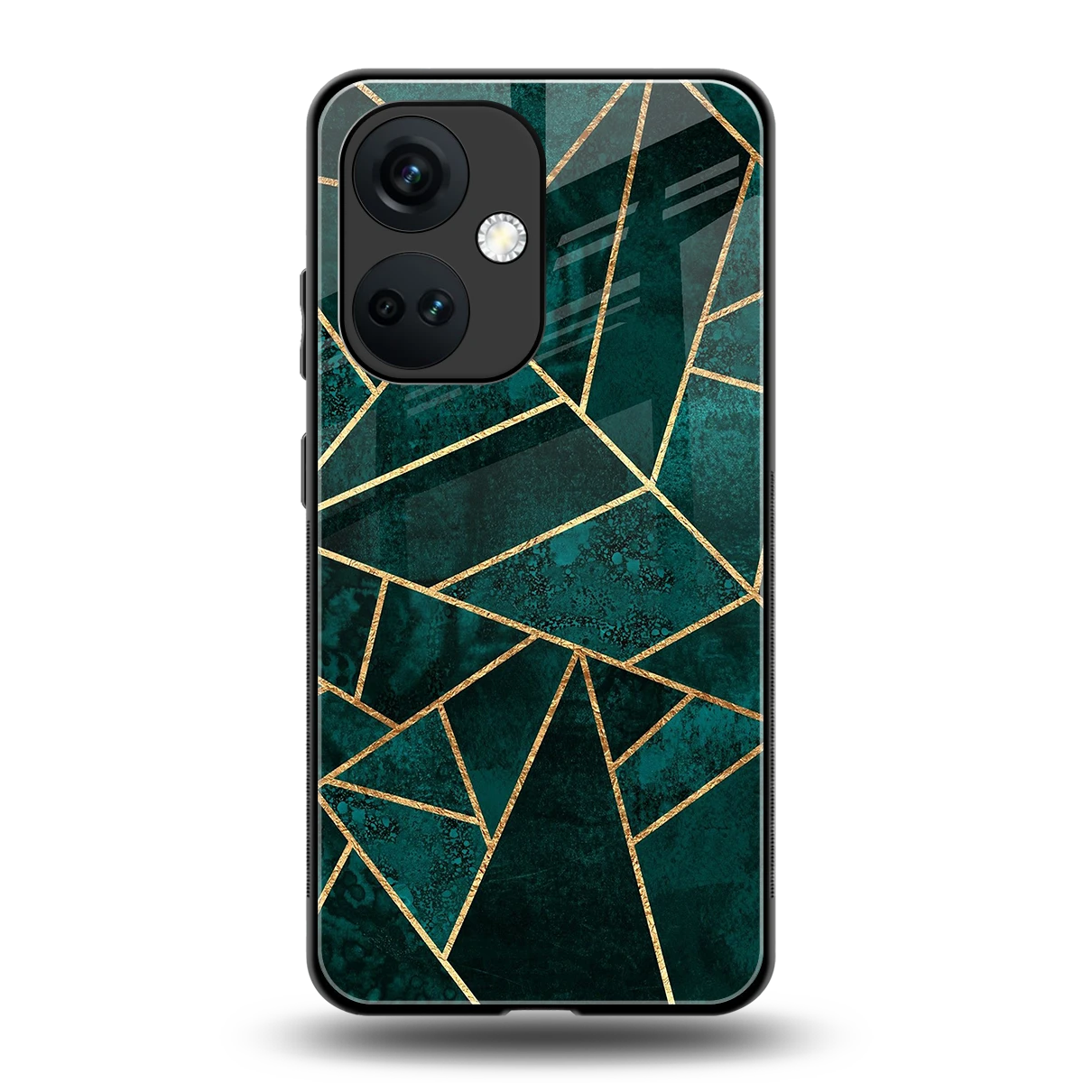 Emerald Geometry back phone cover | glass case for oneplus nord ce 3