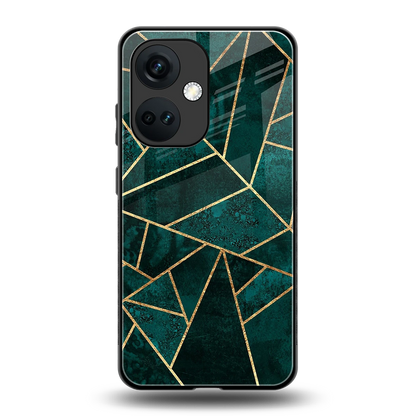 Emerald Geometry back phone cover | glass case for oneplus nord ce 3