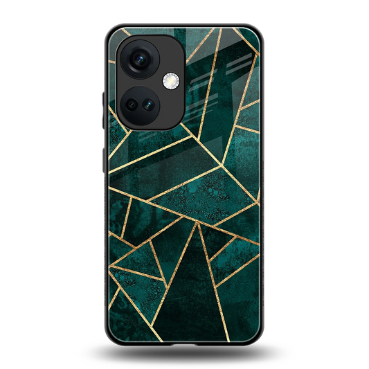 Emerald Geometry back phone cover | glass case for oneplus nord ce 3
