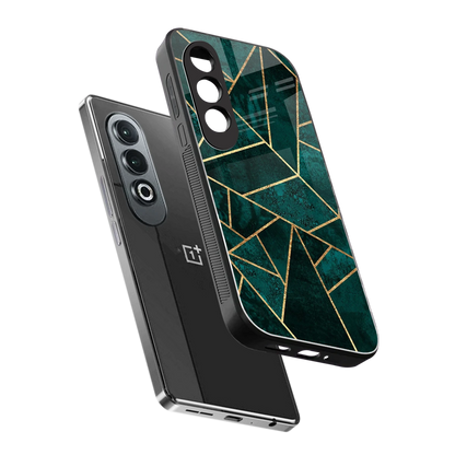 Emerald Geometry sleek oneplus nord ce 4 cover with tempered glass back and TPU edges