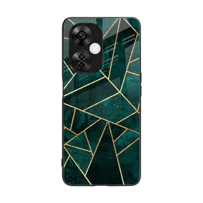 Emerald Geometry back phone cover | glass case for oneplus nord ce 3 lite