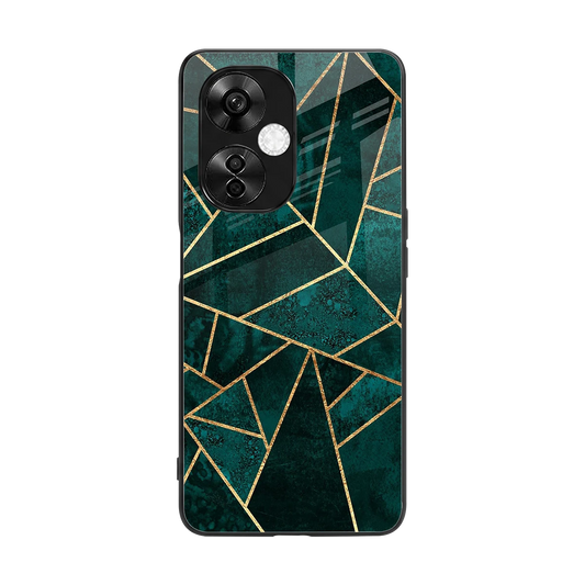 Emerald Geometry back phone cover | glass case for oneplus nord ce 3 lite