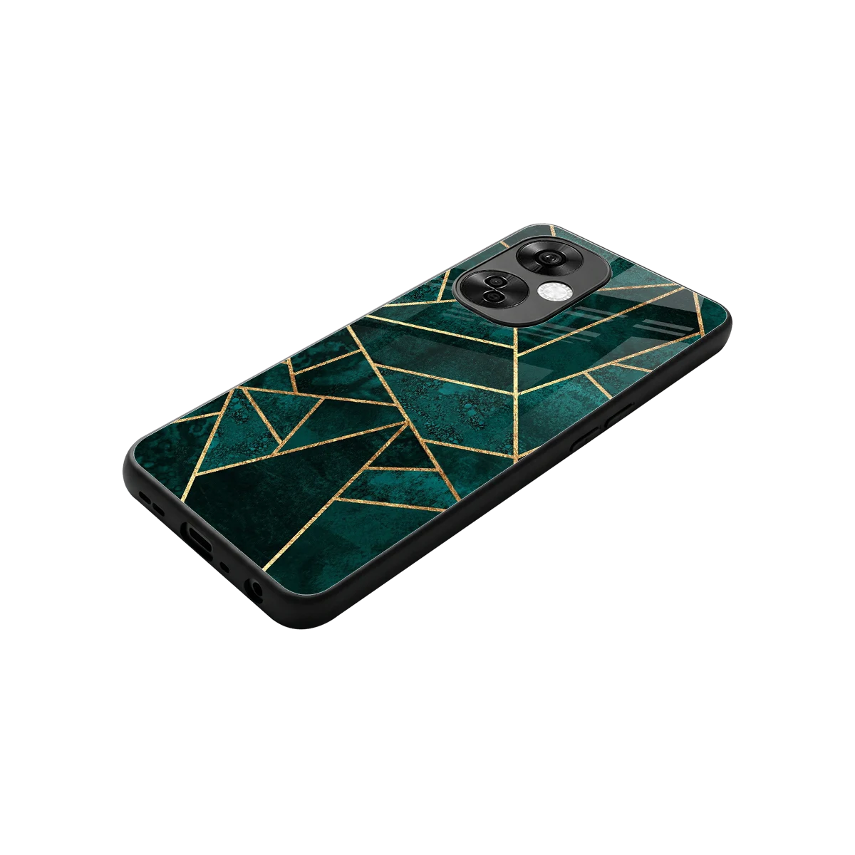 Emerald Geometry stylish phone case for oneplus nord ce 3 lite | glossy glass and slim fit