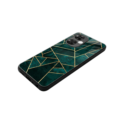 Emerald Geometry stylish phone case for oneplus nord ce 3 lite | glossy glass and slim fit