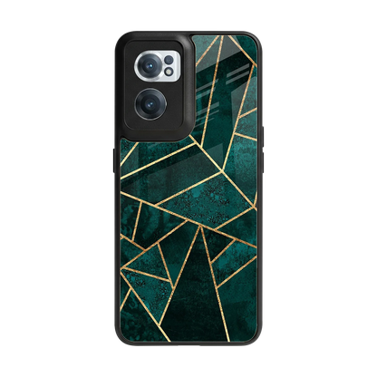 Emerald Geometry back phone cover | glass case for oneplus nord ce 2