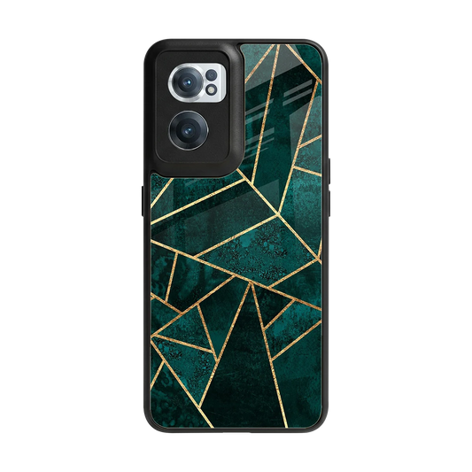 Emerald Geometry back phone cover | glass case for oneplus nord ce 2