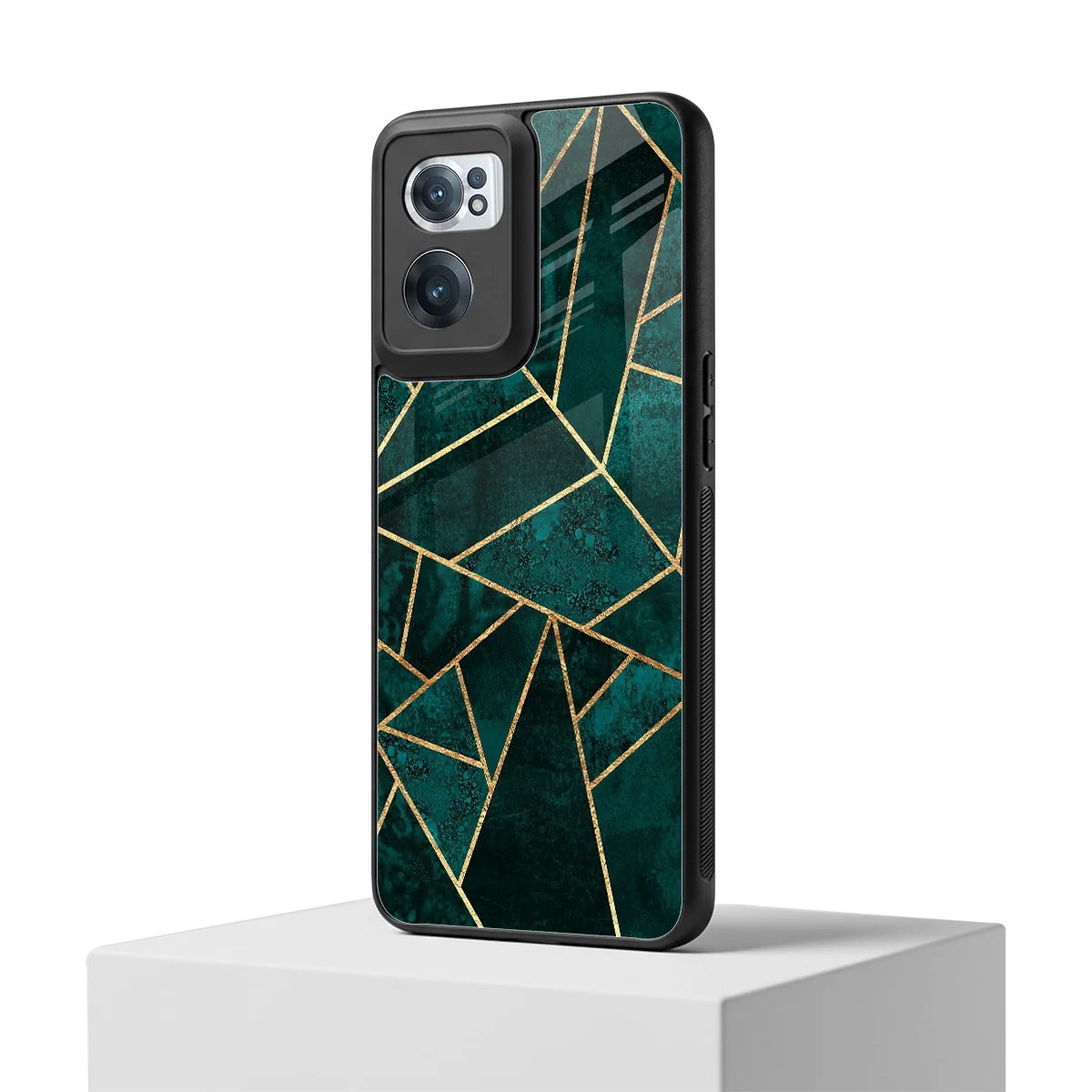 Emerald Geometry oneplus nord ce 2 mobile cover | shockproof glass phone case