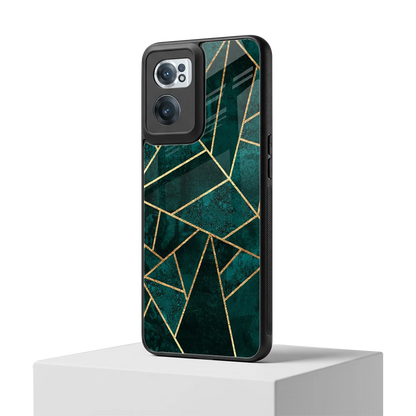 Emerald Geometry oneplus nord ce 2 mobile cover | shockproof glass phone case