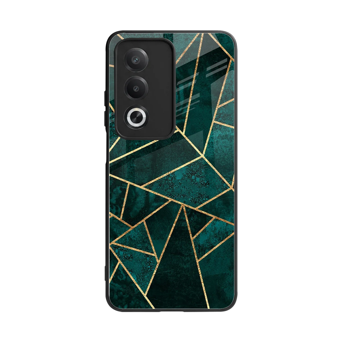 Emerald Geometry back phone cover | glass case for oppo a3 pro