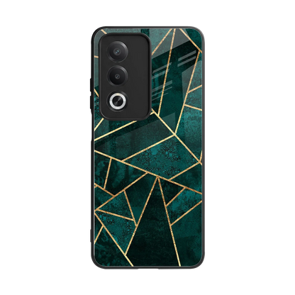 Emerald Geometry back phone cover | glass case for oppo a3 pro