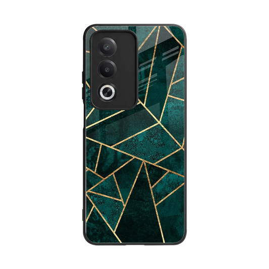Emerald Geometry back phone cover | glass case for oppo a3 pro