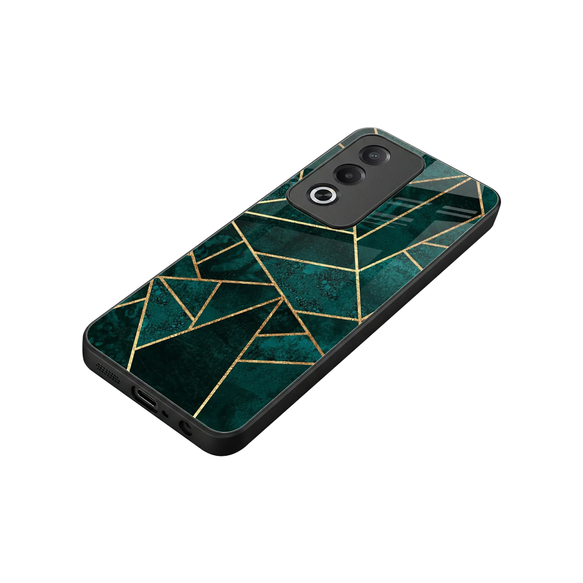 Emerald Geometry stylish phone case for oppo a3 pro | glossy glass and slim fit