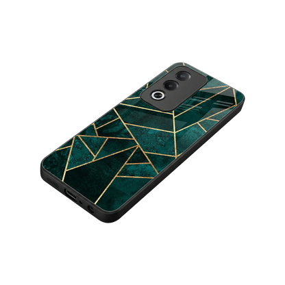 Emerald Geometry stylish phone case for oppo a3 pro | glossy glass and slim fit