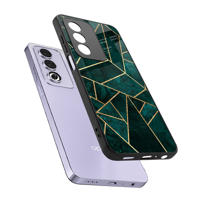 Emerald Geometry sleek oppo a3 pro cover with tempered glass back and TPU edges