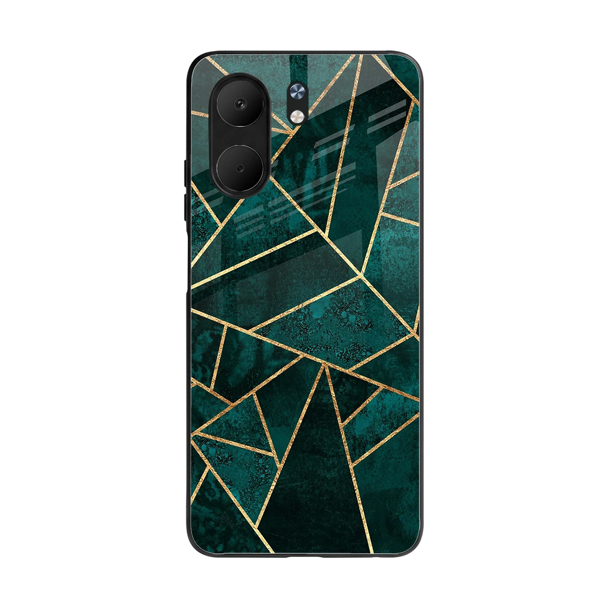 Emerald Geometry back phone cover | glass case for oppo a5x 5g