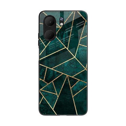 Emerald Geometry back phone cover | glass case for oppo a5x 5g