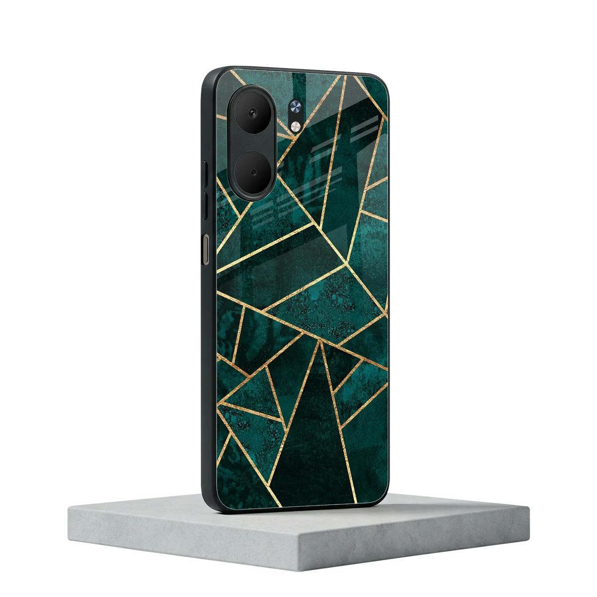 Emerald Geometry oppo a5x 5g mobile cover | shockproof glass phone case