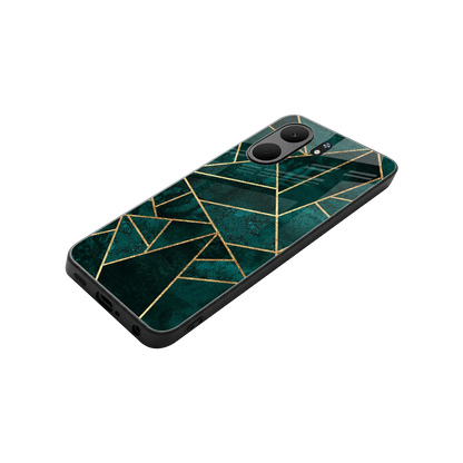 Emerald Geometry stylish phone case for oppo a5x 5g | glossy glass and slim fit