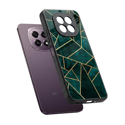 Emerald Geometry sleek oppo f29 5g cover with tempered glass back and TPU edges