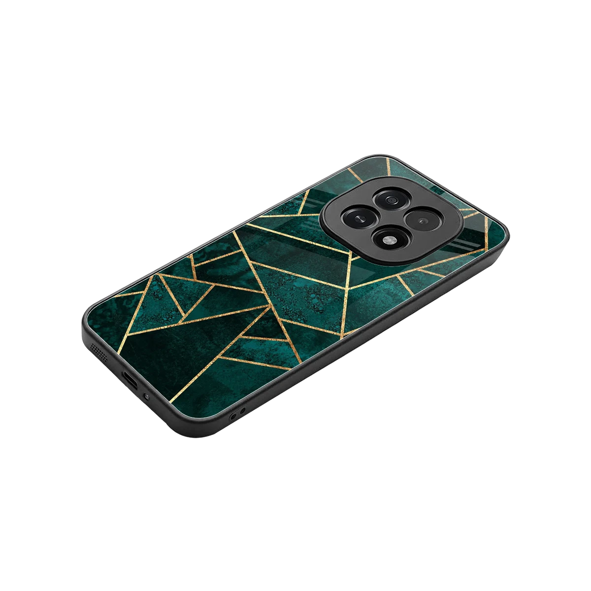 Emerald Geometry stylish phone case for oppo f29 5g | glossy glass and slim fit