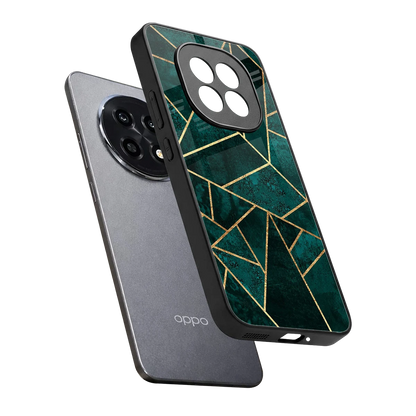 Emerald Geometry sleek oppo f29 pro 5g cover with tempered glass back and TPU edges