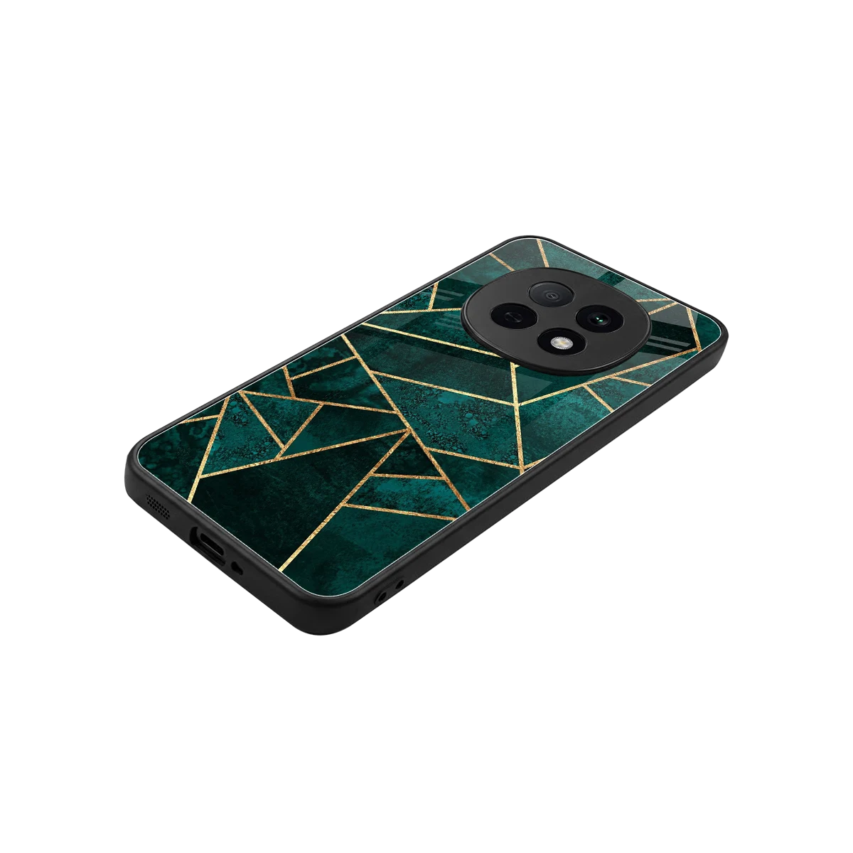Emerald Geometry stylish phone case for oppo f29 pro 5g | glossy glass and slim fit