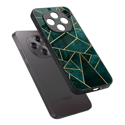 Emerald Geometry sleek oppo f31 pro 5g cover with tempered glass back and TPU edges