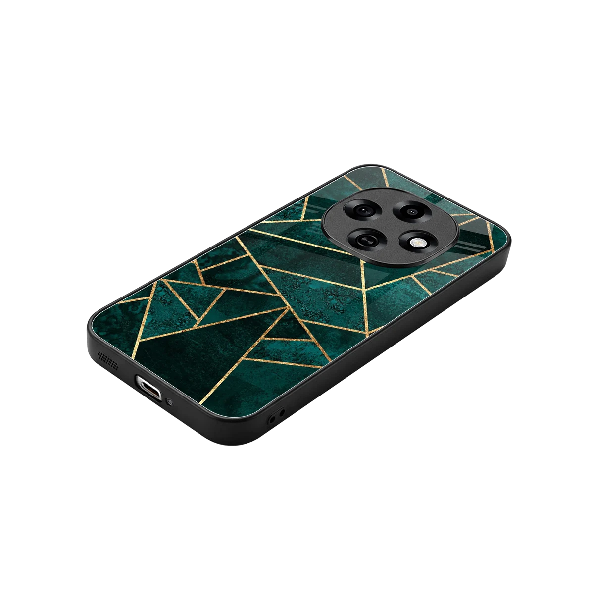 Emerald Geometry stylish phone case for oppo f31 pro 5g | glossy glass and slim fit
