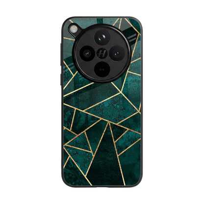 Emerald Geometry back phone cover | glass case for oppo find x8