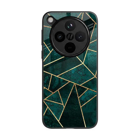 Emerald Geometry back phone cover | glass case for oppo find x8