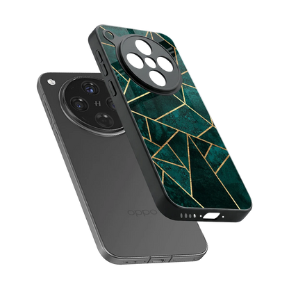 Emerald Geometry sleek oppo find x8 cover with tempered glass back and TPU edges