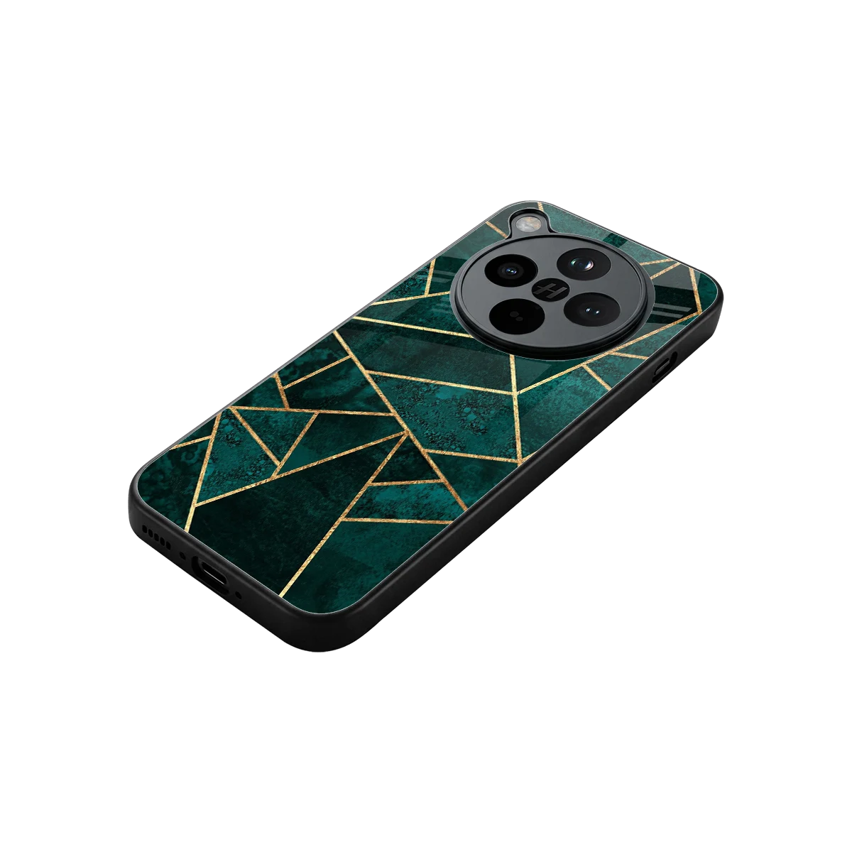 Emerald Geometry stylish phone case for oppo find x8 | glossy glass and slim fit