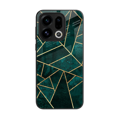 Emerald Geometry back phone cover | glass case for oppo find x9