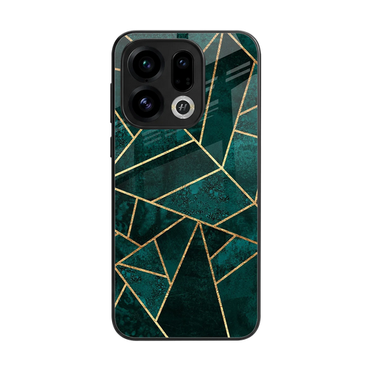 Emerald Geometry back phone cover | glass case for oppo find x9