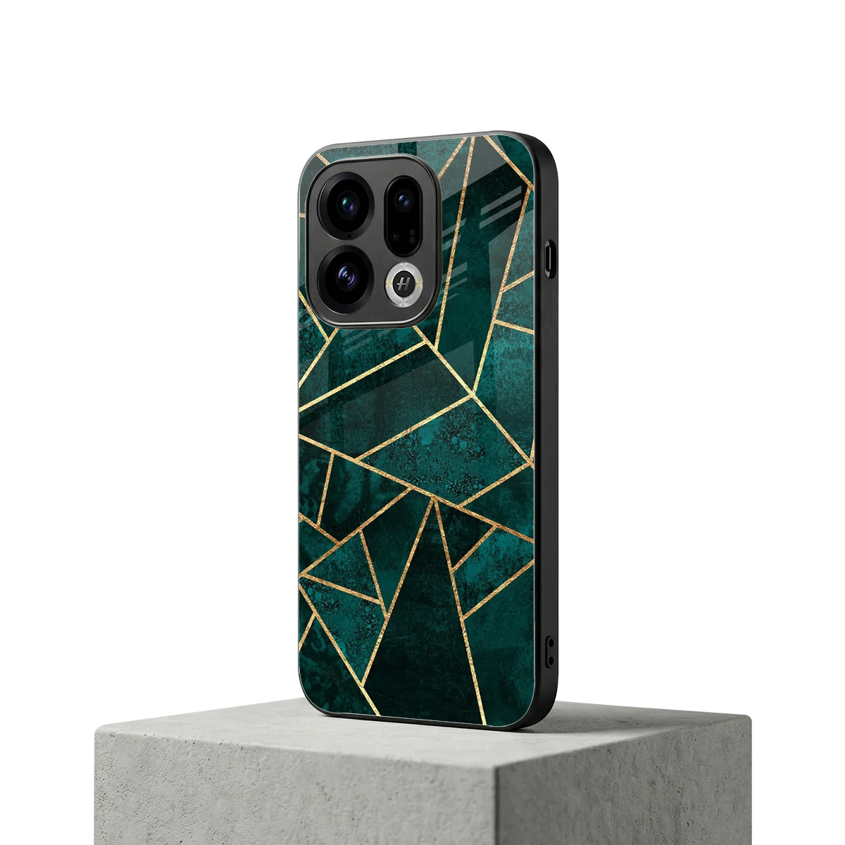 Emerald Geometry oppo find x9 mobile cover | shockproof glass phone case