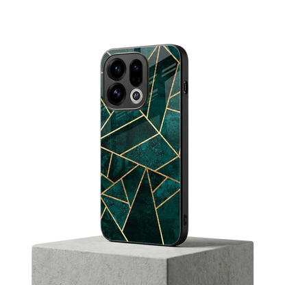 Emerald Geometry oppo find x9 mobile cover | shockproof glass phone case