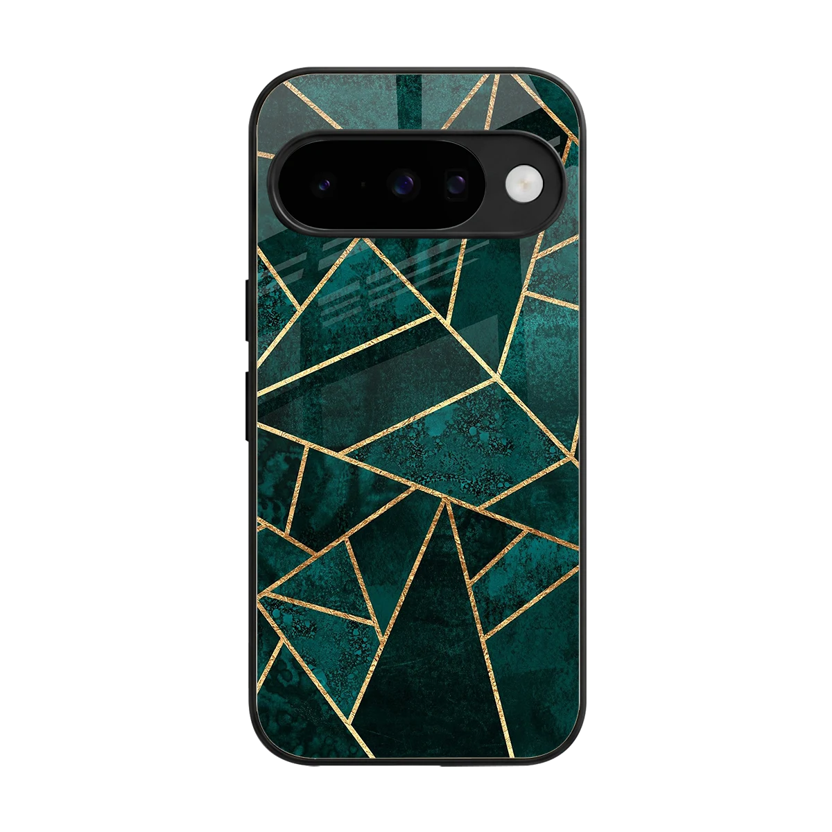 Emerald Geometry back phone cover | glass case for google pixel 10