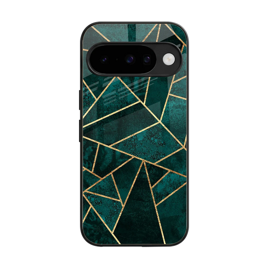 Emerald Geometry back phone cover | glass case for google pixel 10