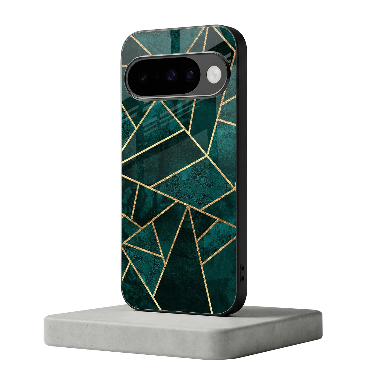 Emerald Geometry google pixel 10 mobile cover | shockproof glass phone case