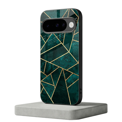 Emerald Geometry google pixel 10 mobile cover | shockproof glass phone case