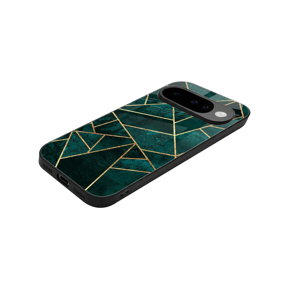 Emerald Geometry stylish phone case for google pixel 10 | glossy glass and slim fit