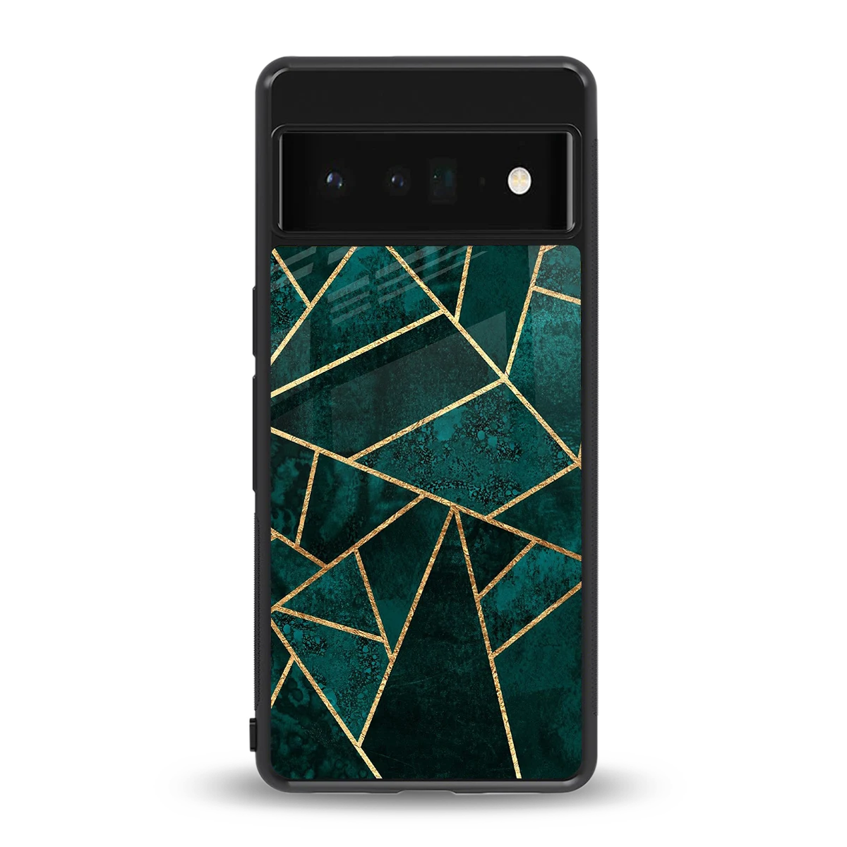 Emerald Geometry back phone cover | glass case for google pixel 6 pro