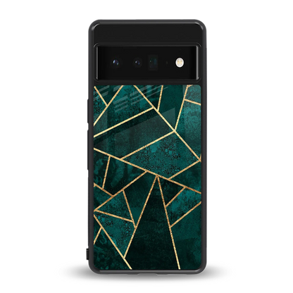 Emerald Geometry back phone cover | glass case for google pixel 6 pro